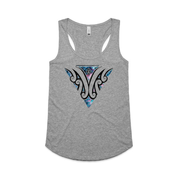 Hingareti Wāhine (Paua Logo) - Womens Yes Racerback Singlet Thumbnail
