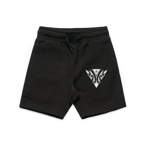 Tarau poto Tamariki (white logo) - Kids Stadium Shorts Thumbnail